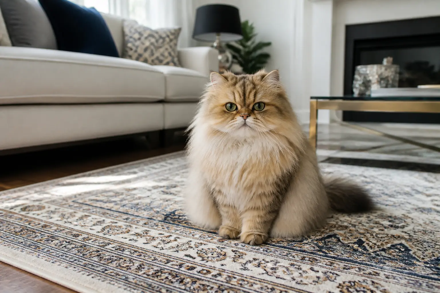 گربه روی فرش و چالش نظافت